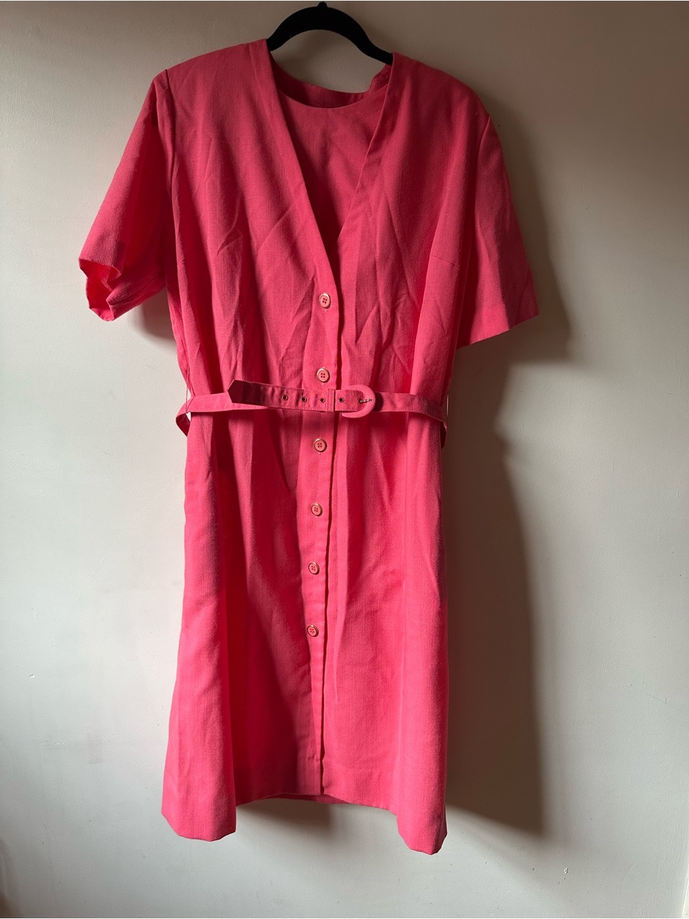 Vintage Union Made Belted Barbie Pink Dress